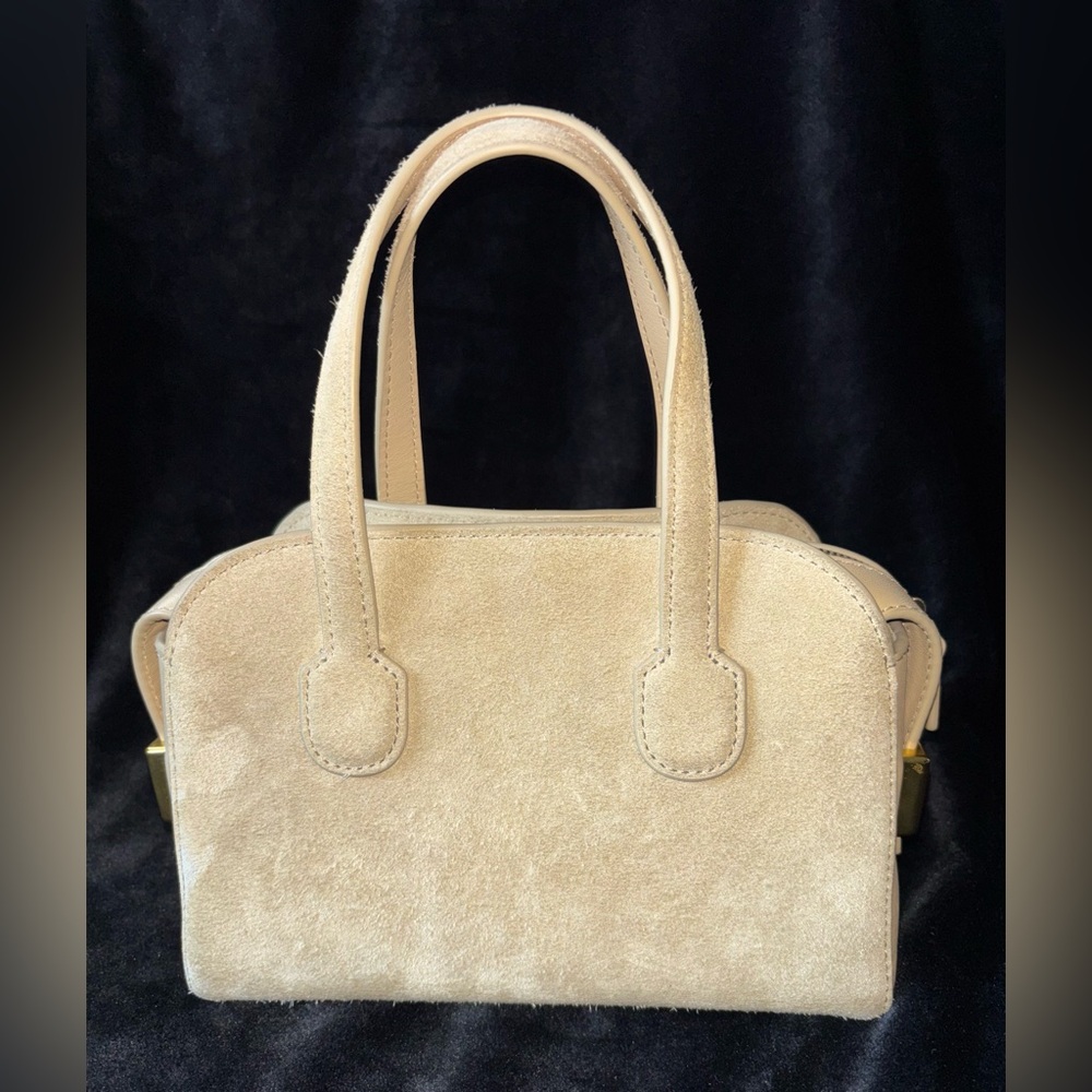 J.Crew Small Berkeley Top Handle Suede and Leather Bag Light Khaki CH242 - Picture 3 of 16